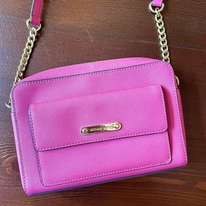 Michael Kors shoulder bag, pink leather